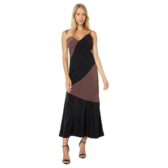 NWT EQUIPMENT Femme 100% Silk Forain two-tone washed-silk slip dress - Picture 15 of 16